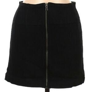 Free People Black Mini Zipper Skirt